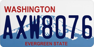 WA license plate AXW8076