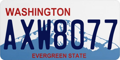 WA license plate AXW8077