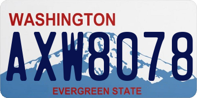 WA license plate AXW8078
