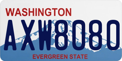 WA license plate AXW8080