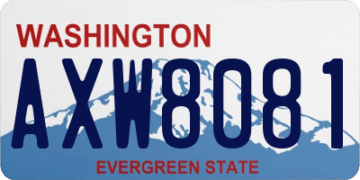 WA license plate AXW8081