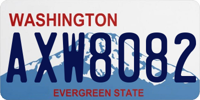 WA license plate AXW8082