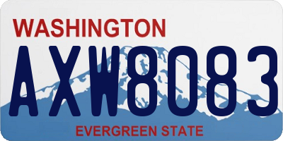WA license plate AXW8083