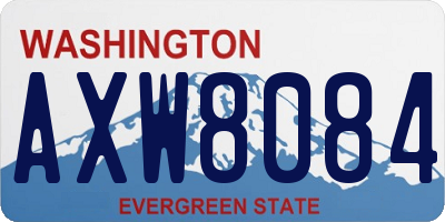 WA license plate AXW8084