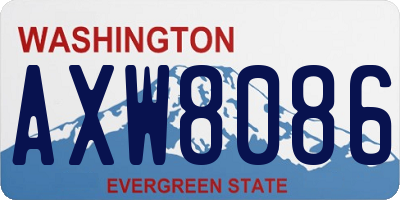 WA license plate AXW8086