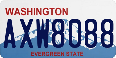 WA license plate AXW8088