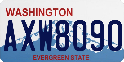 WA license plate AXW8090