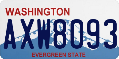 WA license plate AXW8093