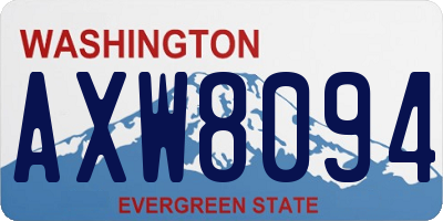WA license plate AXW8094