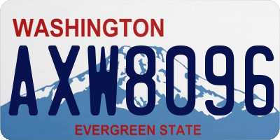 WA license plate AXW8096