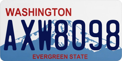 WA license plate AXW8098
