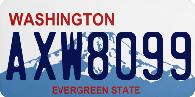 WA license plate AXW8099