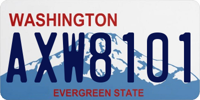 WA license plate AXW8101