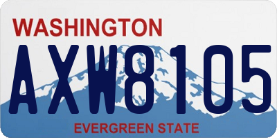 WA license plate AXW8105
