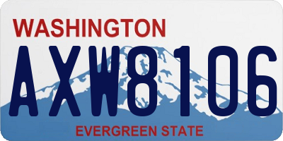 WA license plate AXW8106