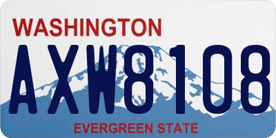WA license plate AXW8108