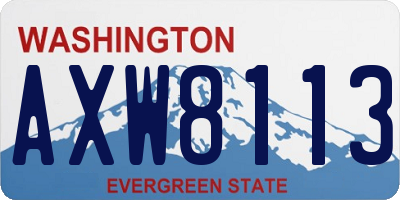 WA license plate AXW8113