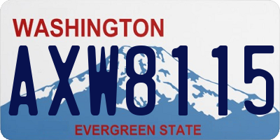 WA license plate AXW8115