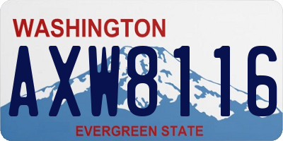 WA license plate AXW8116
