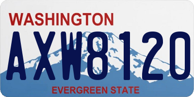 WA license plate AXW8120