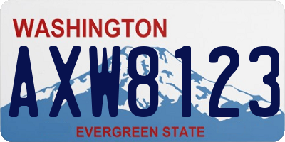 WA license plate AXW8123