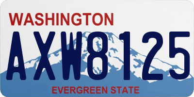 WA license plate AXW8125