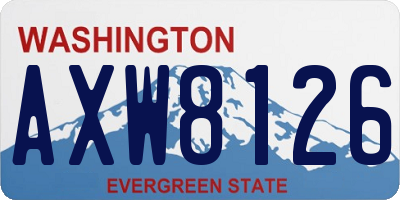 WA license plate AXW8126