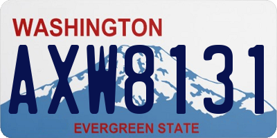 WA license plate AXW8131