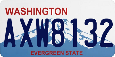 WA license plate AXW8132