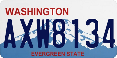 WA license plate AXW8134