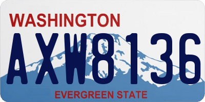 WA license plate AXW8136