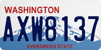 WA license plate AXW8137