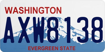 WA license plate AXW8138