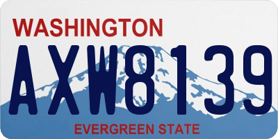 WA license plate AXW8139