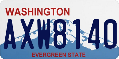 WA license plate AXW8140