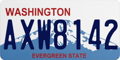 WA license plate AXW8142