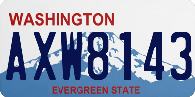 WA license plate AXW8143