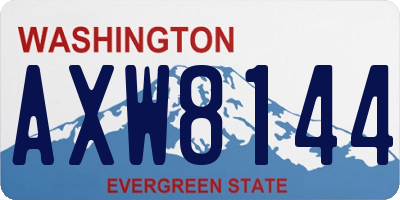 WA license plate AXW8144