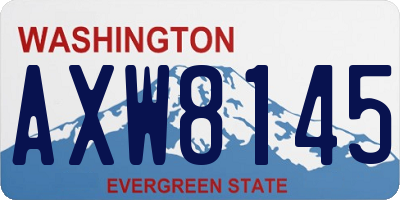 WA license plate AXW8145