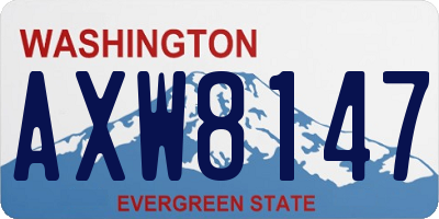 WA license plate AXW8147