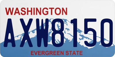 WA license plate AXW8150