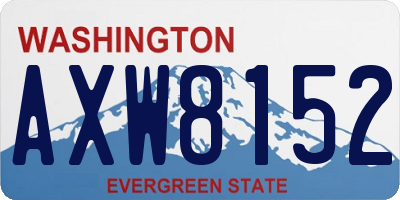 WA license plate AXW8152