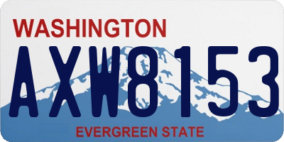 WA license plate AXW8153