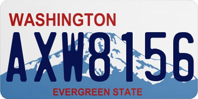 WA license plate AXW8156