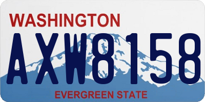 WA license plate AXW8158
