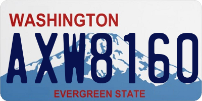WA license plate AXW8160