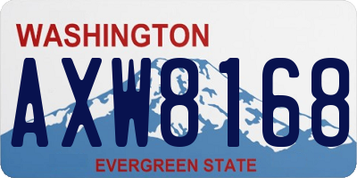 WA license plate AXW8168