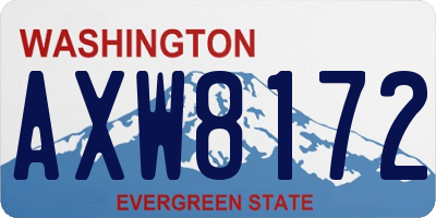 WA license plate AXW8172