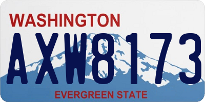 WA license plate AXW8173