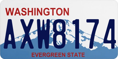 WA license plate AXW8174